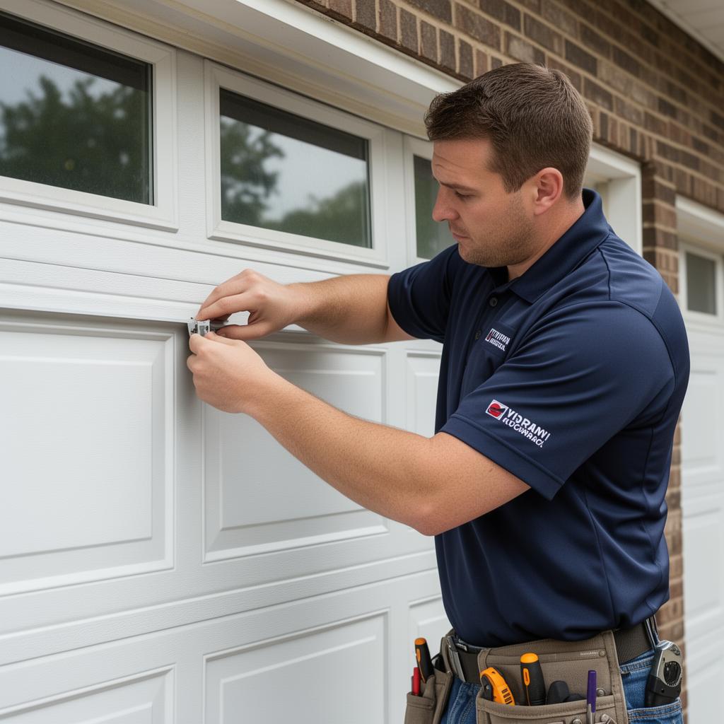 Professional Hayesville Garage Doors technician installing a new garage door with precision and care